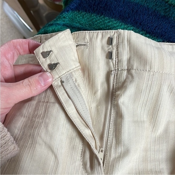 size 10 cream color Ann Taylor cropped dress pants - Picture 5 of 9